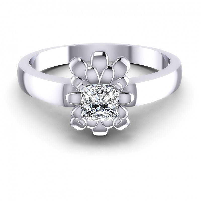 Princess Diamonds 0.35CT Solitaire Ring in 14KT Yellow Gold