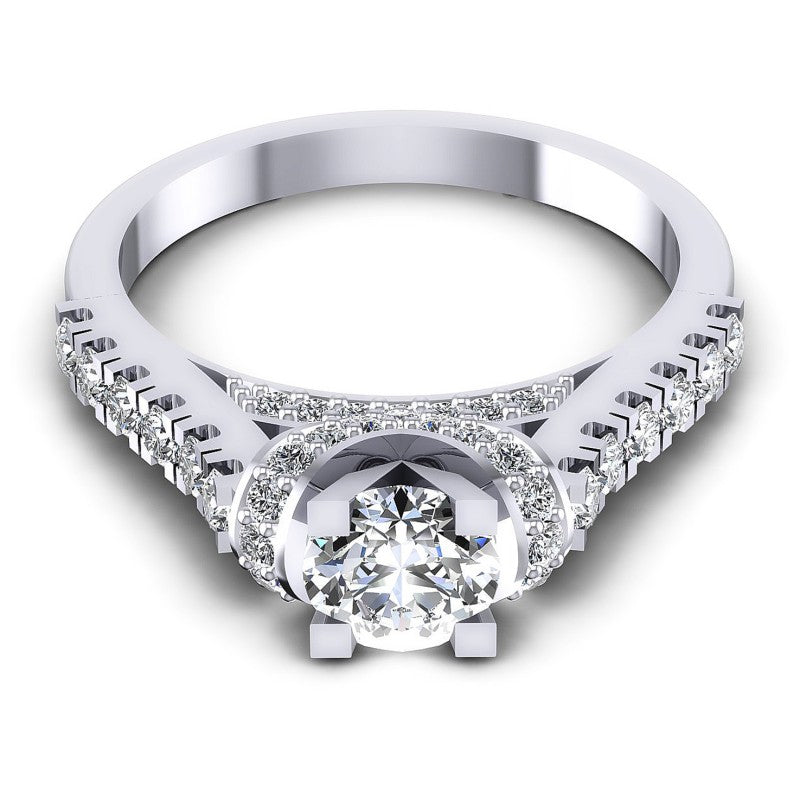Round Diamonds 0.90CT Engagement Ring in 14KT Yellow Gold