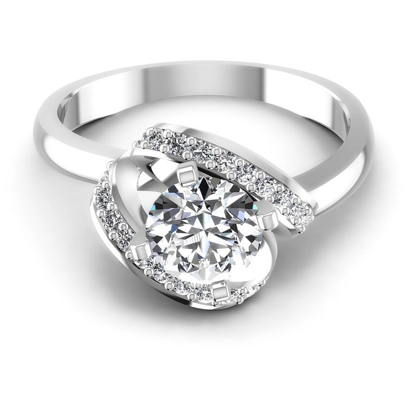 Round Diamonds 0.55CT Engagement Ring in 14KT Yellow Gold