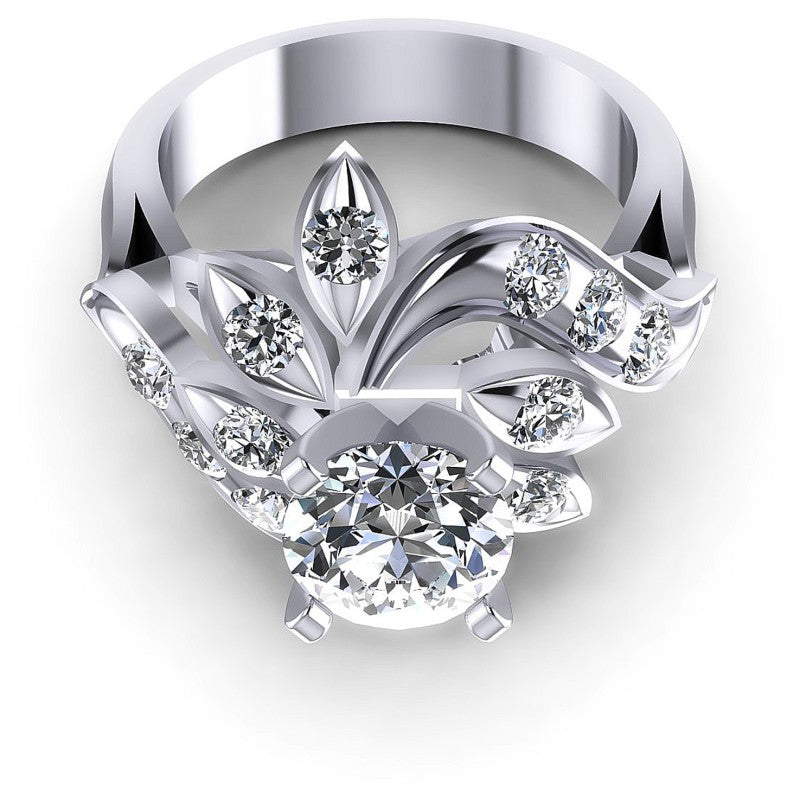 Round Diamonds 1.05CT Engagement Ring in 14KT Yellow Gold