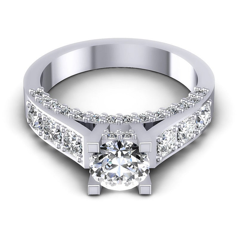 Round Diamonds 1.10CT Engagement Ring in 14KT Yellow Gold