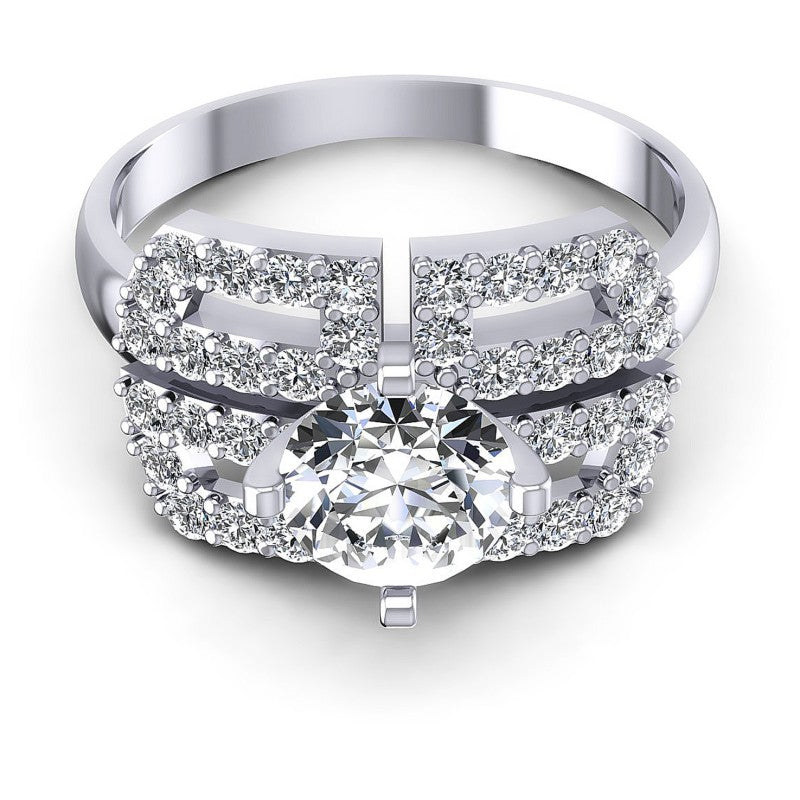 Round Diamonds 1.00CT Engagement Ring in 14KT Yellow Gold