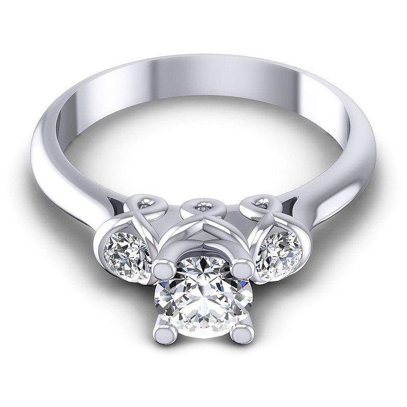 Round Diamonds 0.55CT Three Stone Ring in 14KT Yellow Gold