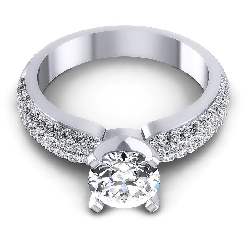 Round Diamonds 0.85CT Engagement Ring in 14KT Yellow Gold