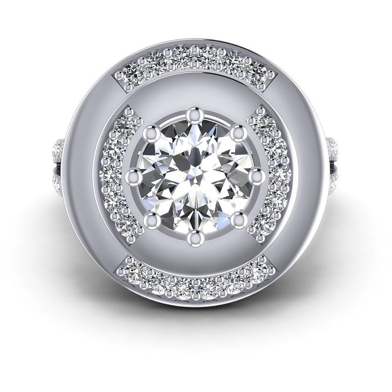 Round Diamonds 0.95CT Engagement Ring in 14KT Yellow Gold
