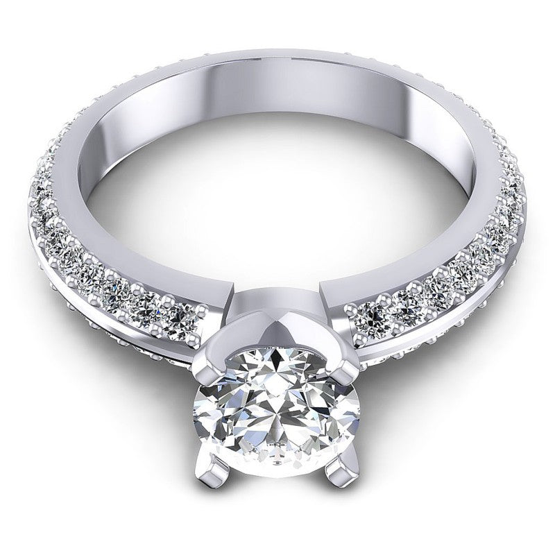 Round Diamonds 1.10CT Engagement Ring in 14KT Yellow Gold