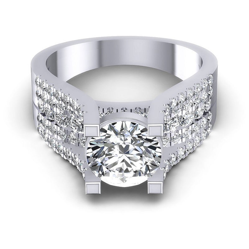 Round Diamonds 1.15CT Engagement Ring in 14KT Yellow Gold