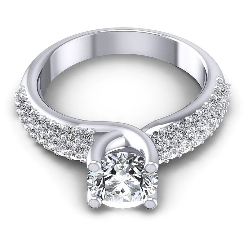 Round Diamonds 1.20CT Engagement Ring in 14KT Yellow Gold