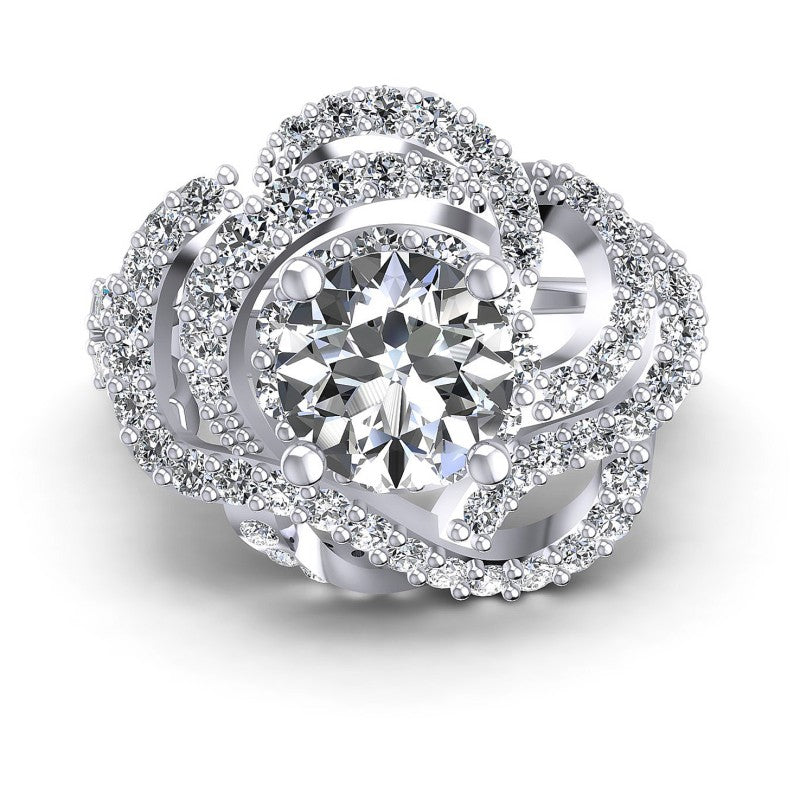 Round Diamonds 1.30CT Engagement Ring in 14KT Yellow Gold
