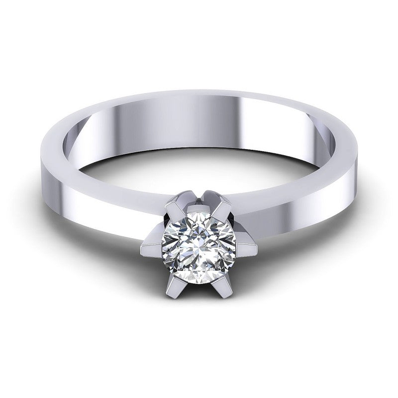 Round Diamonds 0.35CT Solitaire Ring in 14KT Yellow Gold