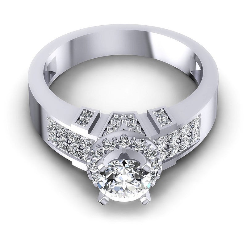Round Diamonds 0.85CT Engagement Ring in 14KT Yellow Gold