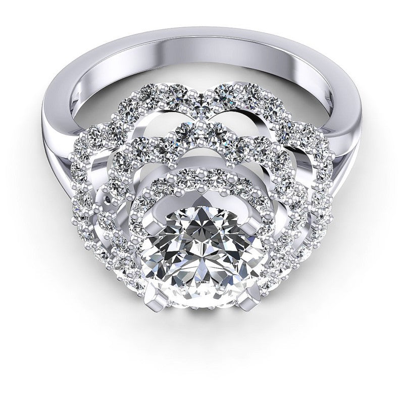 Round Diamonds 1.25CT Engagement Ring in 14KT Yellow Gold