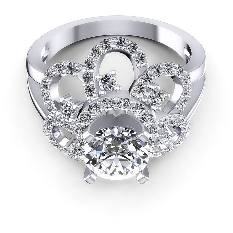 Round Diamonds 1.15CT Engagement Ring in 14KT Yellow Gold