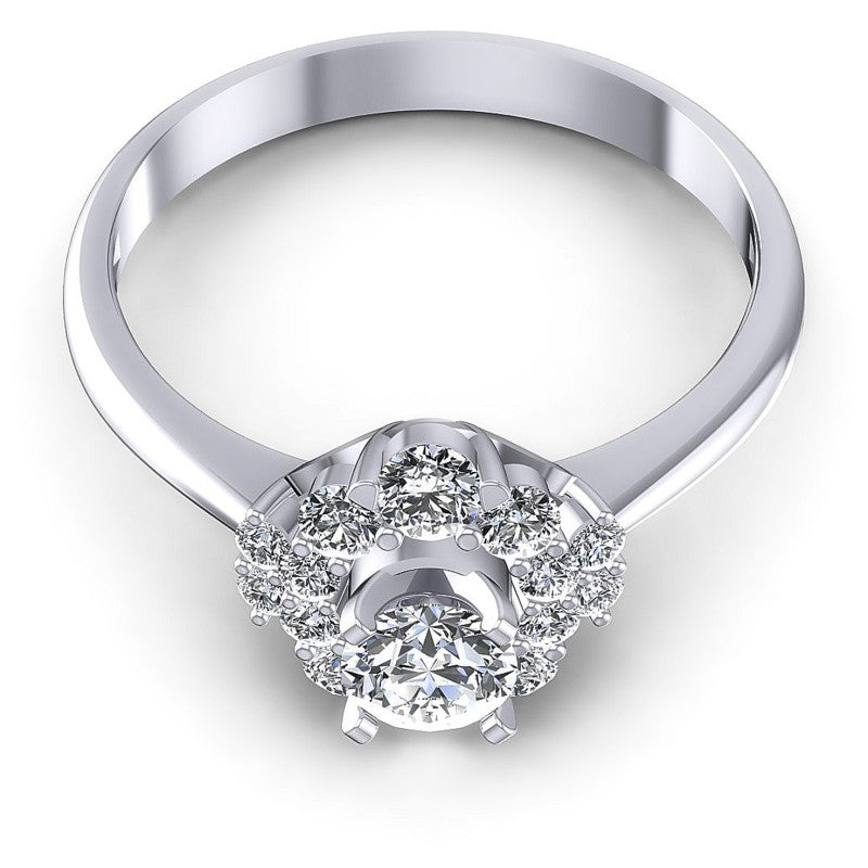 Round Diamonds 0.85CT Halo Ring in 14KT Yellow Gold