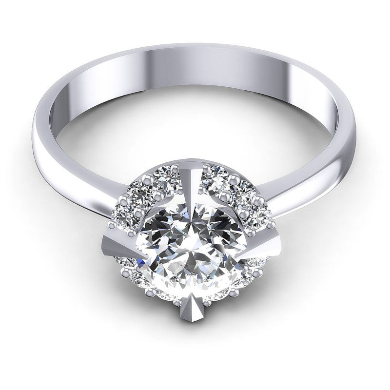 Round Diamonds 0.60CT Halo Ring in 14KT Yellow Gold