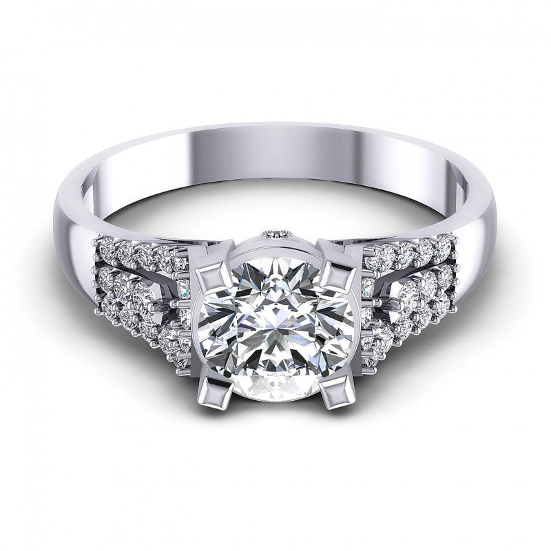 Round Diamonds 0.65CT Engagement Ring in 14KT Yellow Gold
