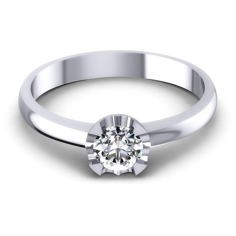 Round Diamonds 0.35CT Solitaire Ring in 14KT Yellow Gold
