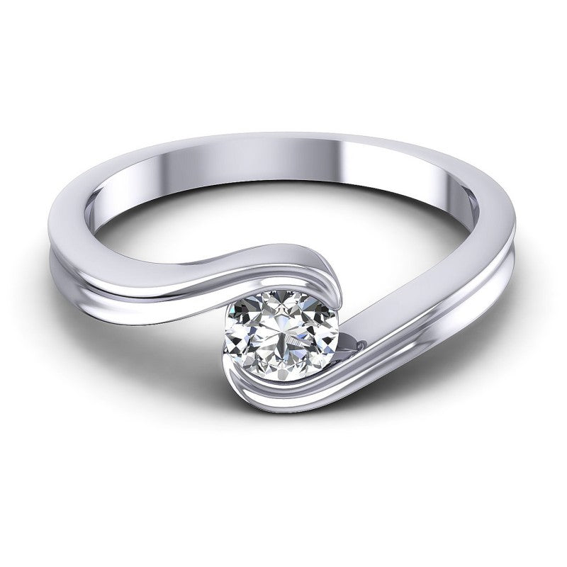 Round Diamonds 0.35CT Solitaire Ring in 14KT Yellow Gold