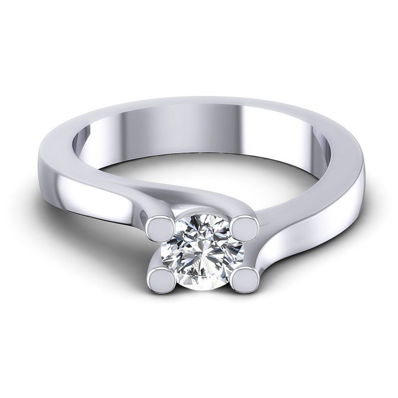 Round Diamonds 0.35CT Solitaire Ring in 14KT Yellow Gold