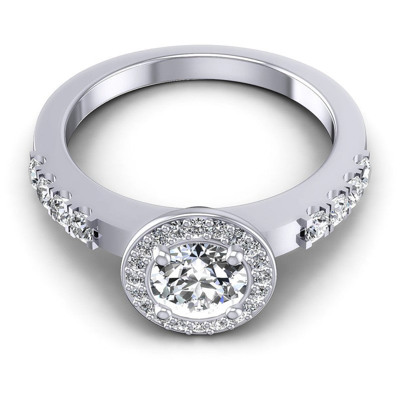 Round Diamonds 0.70CT Halo Ring in 14KT Yellow Gold