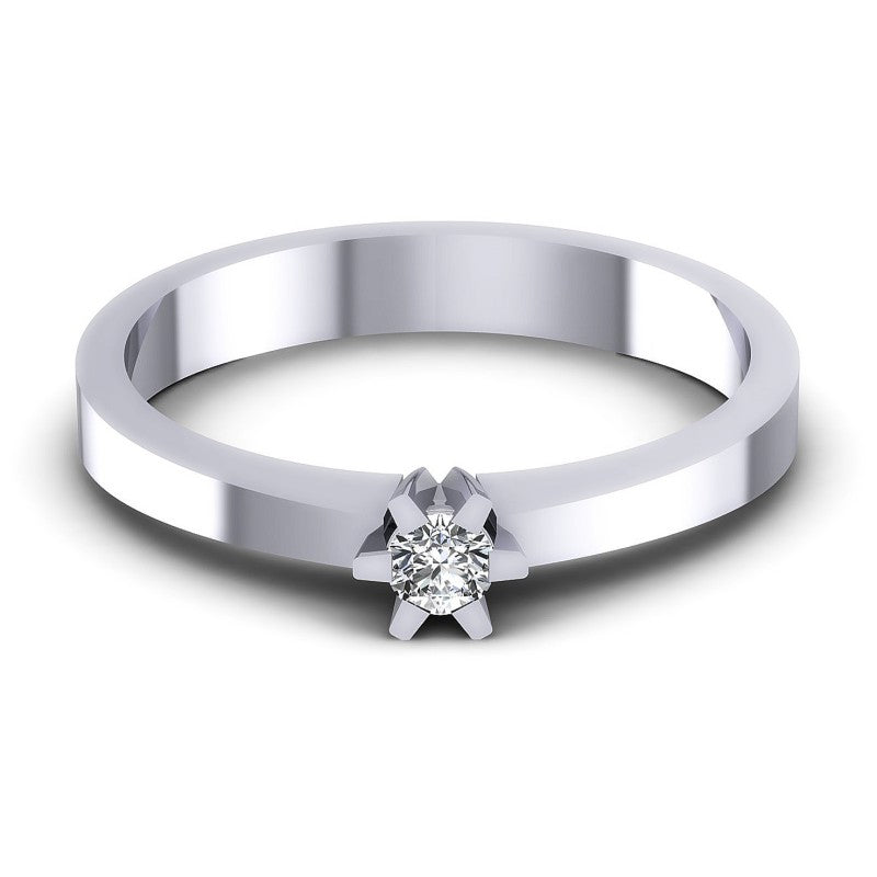Round Diamonds 0.10CT Solitaire Ring in 14KT Yellow Gold