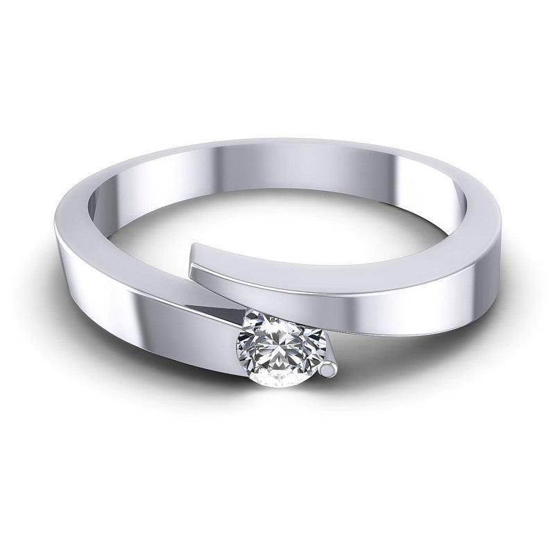 Round Diamonds 0.35CT Solitaire Ring in 14KT Yellow Gold