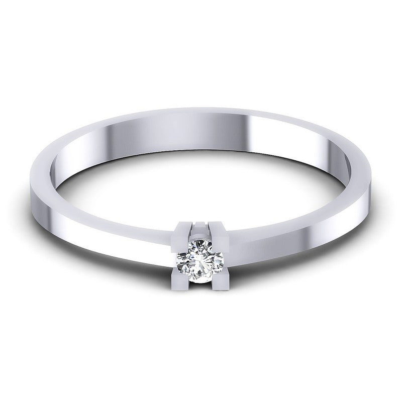 Round Diamonds 0.10CT Solitaire Ring in 14KT Yellow Gold