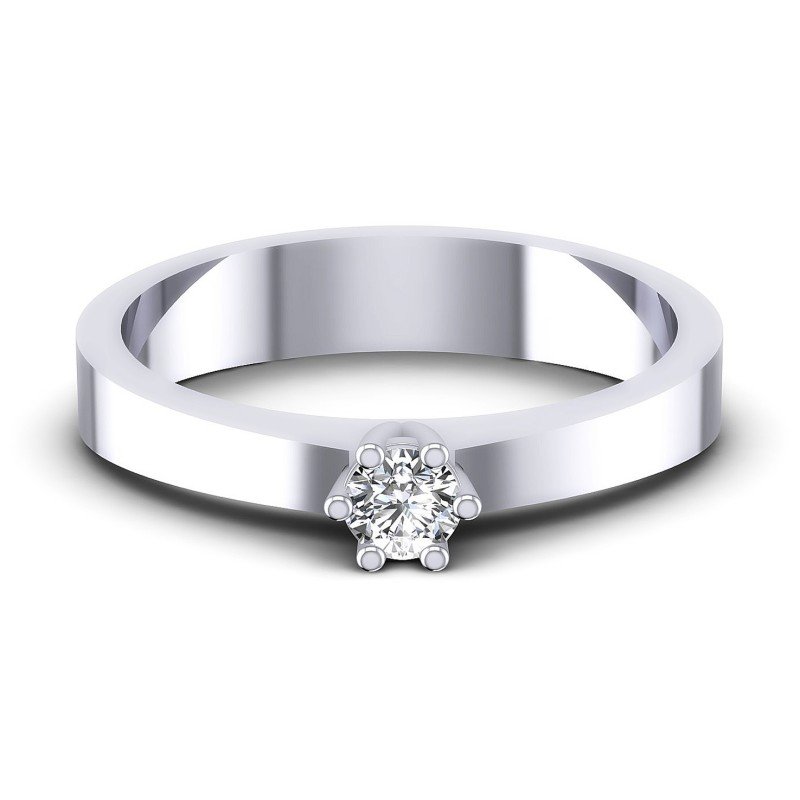 Round Diamonds 0.20CT Solitaire Ring in 14KT Yellow Gold