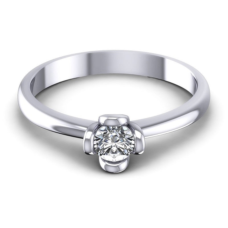 Round Diamonds 0.25CT Solitaire Ring in 14KT Yellow Gold