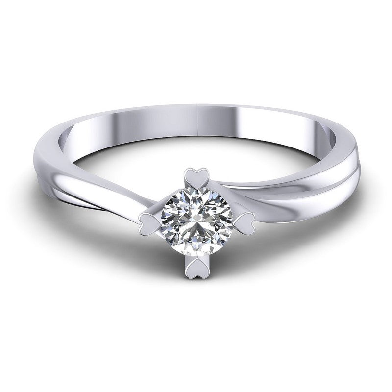 Round Diamonds 0.35CT Solitaire Ring in 14KT Yellow Gold