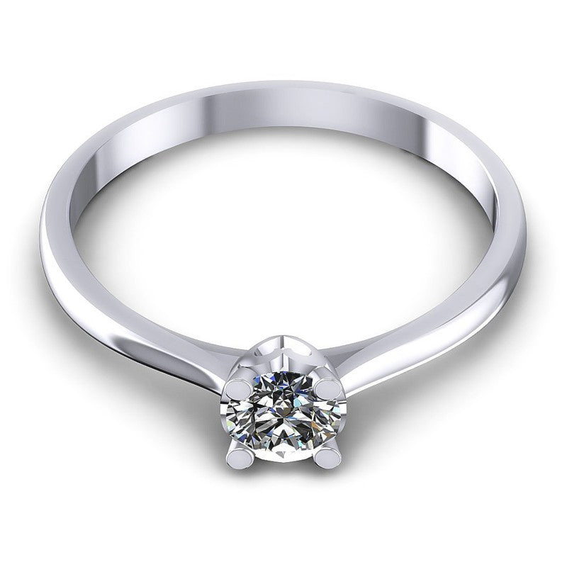 Round Cut Diamonds Solitaire Ring in 14KT Yellow Gold