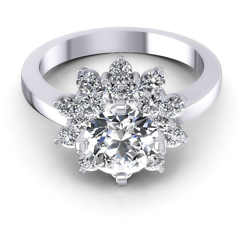 Round Cut Diamonds Halo Ring in 14KT Yellow Gold