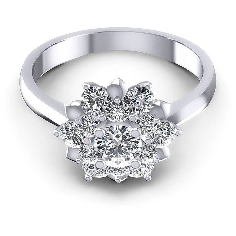 Round Cut Diamonds Halo Ring in 14KT Yellow Gold
