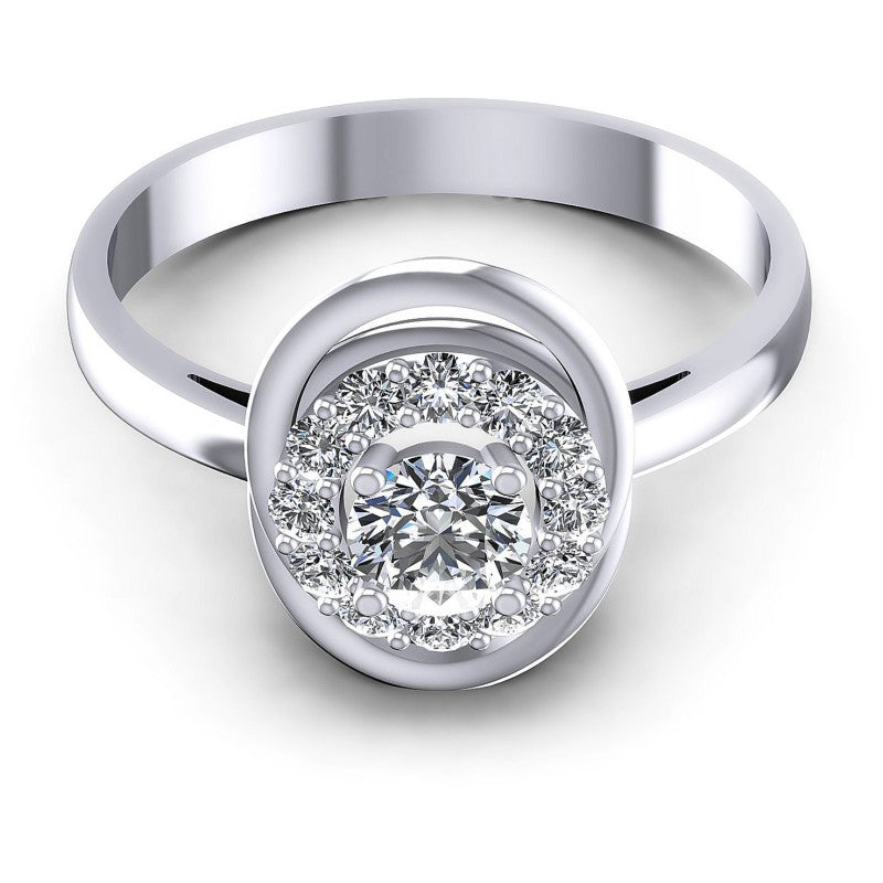 Round Cut Diamonds Halo Ring in 14KT Yellow Gold