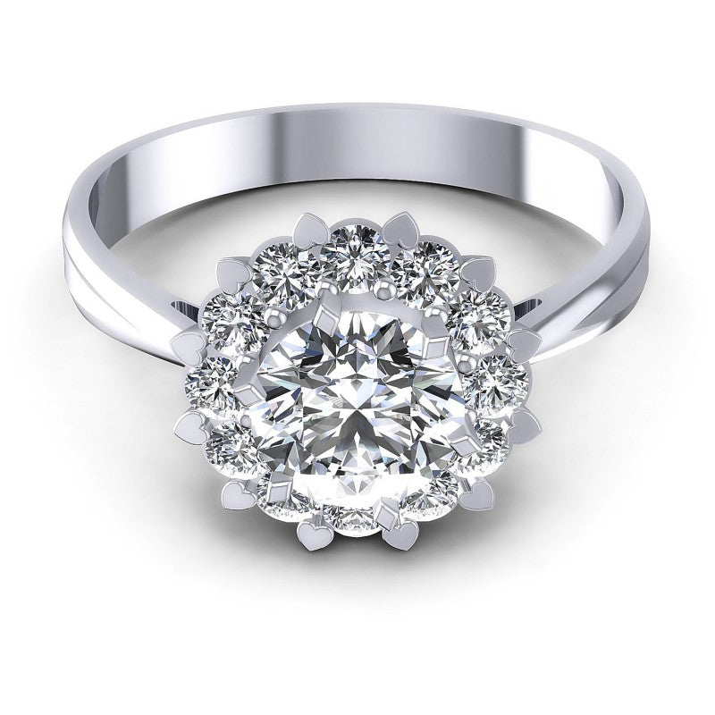 Round Cut Diamonds Halo Ring in 14KT Yellow Gold