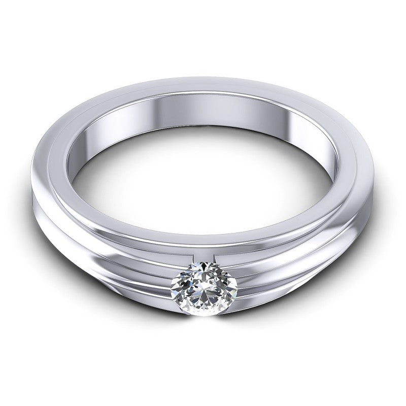 Round Cut Diamonds Solitaire Ring in 14KT Yellow Gold