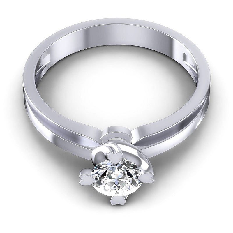 Round Cut Diamonds Solitaire Ring in 14KT Yellow Gold