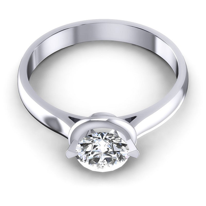 Round Cut Diamonds Solitaire Ring in 14KT Yellow Gold
