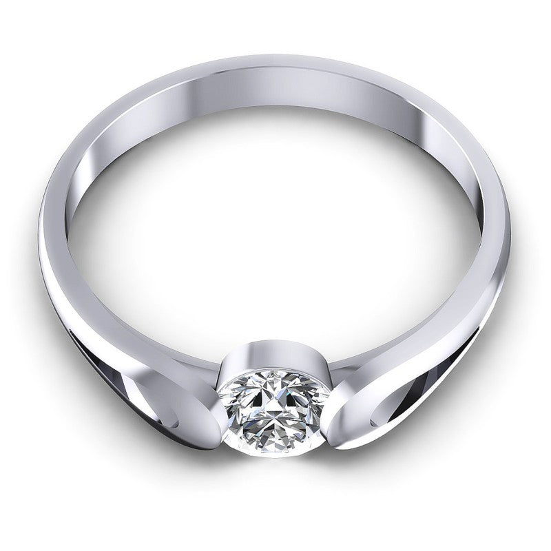 Round Cut Diamonds Solitaire Ring in 14KT Yellow Gold