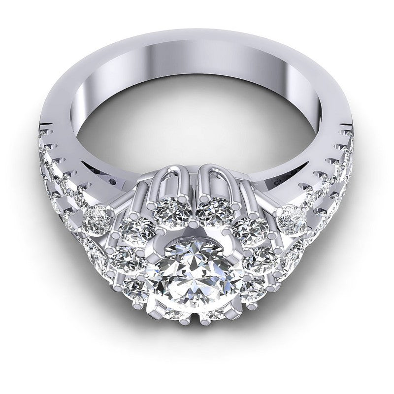 Round and Marquise Diamonds 1.45CT Halo Ring in 14KT Yellow Gold