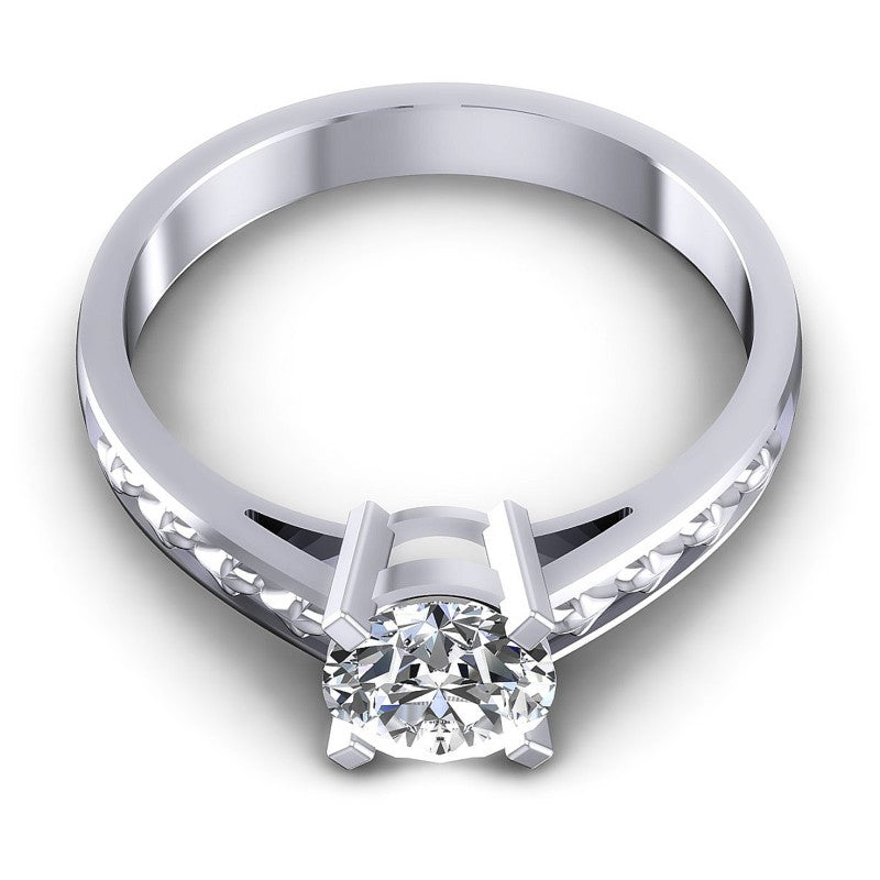 Round Cut Diamonds Solitaire Ring in 14KT Yellow Gold