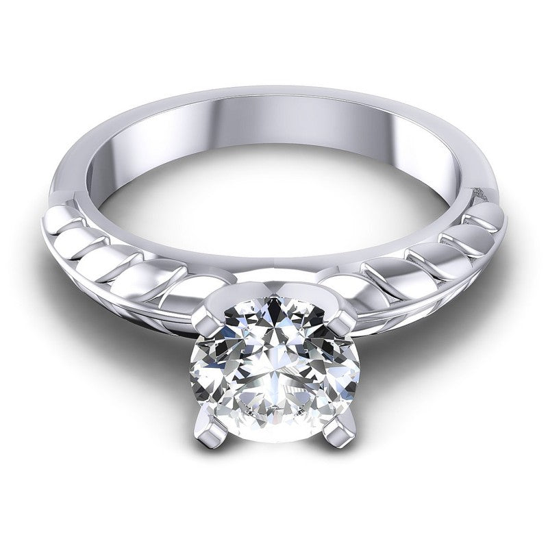 Round Cut Diamonds Solitaire Ring in 14KT Yellow Gold