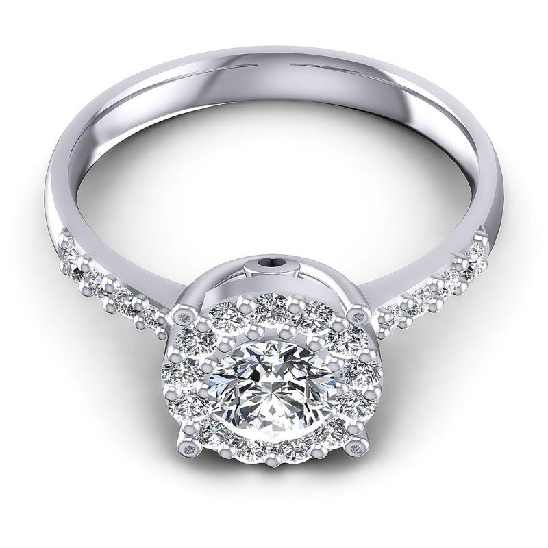 Round Diamonds 0.75CT Halo Ring in 14KT Yellow Gold