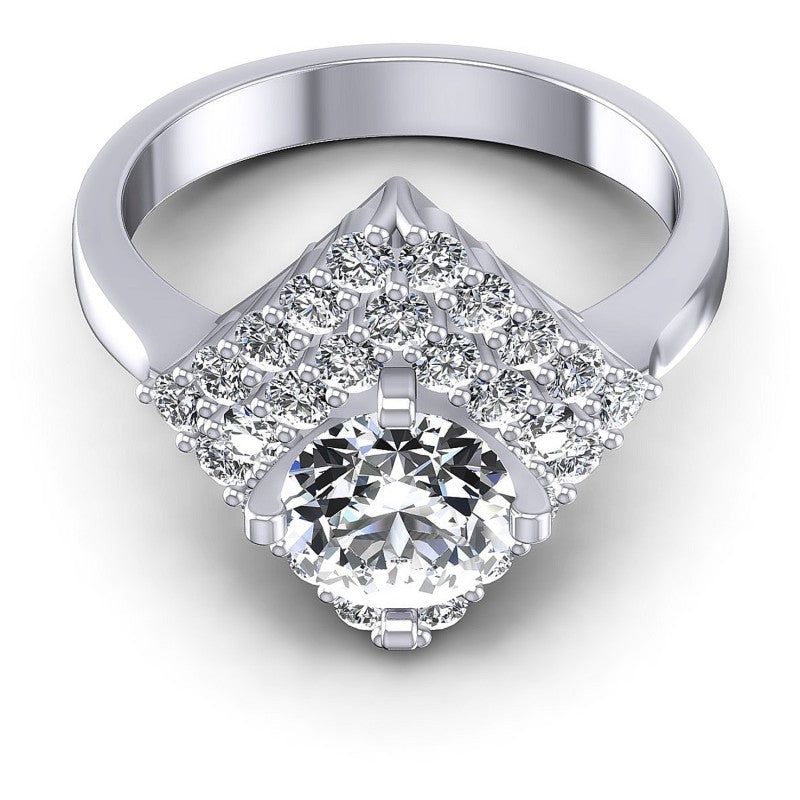 Round Diamonds 1.20CT Halo Ring in 14KT Yellow Gold