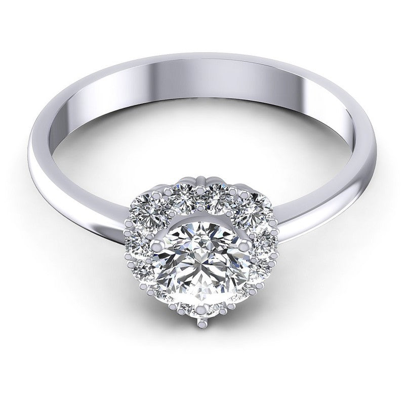 Round Diamonds 0.65CT Halo Ring in 14KT Yellow Gold