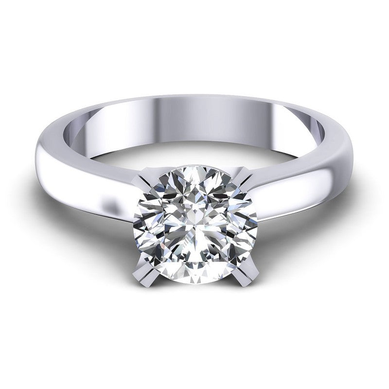 Round Cut Diamonds Solitaire Ring in 14KT Yellow Gold