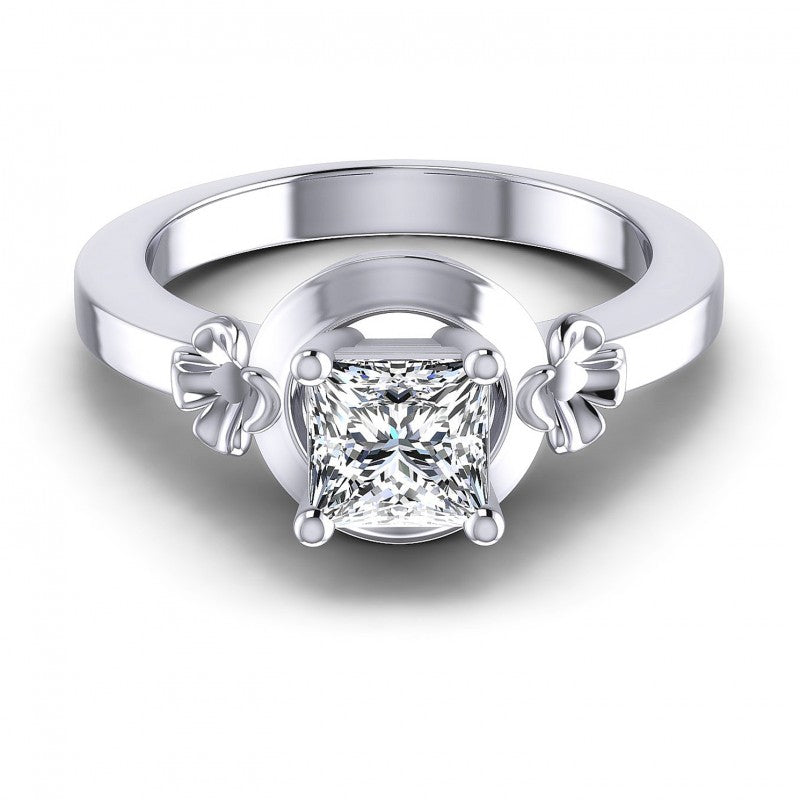 Princess Cut Diamonds Solitaire Ring in 14KT Yellow Gold