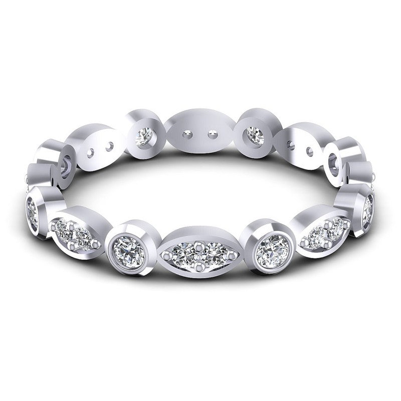 Round Cut Diamonds Eternity Ring in 14KT Yellow Gold