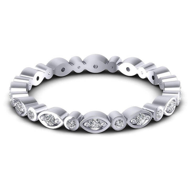 Round Cut Diamonds Eternity Ring in 14KT Yellow Gold
