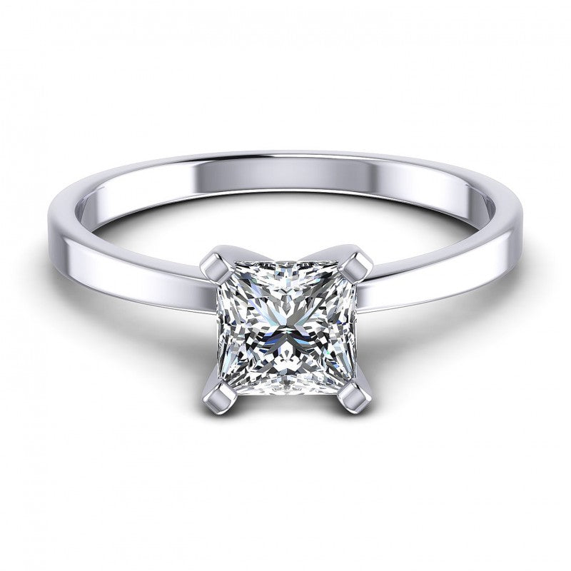 Princess Cut Diamonds Solitaire Ring in 14KT Yellow Gold